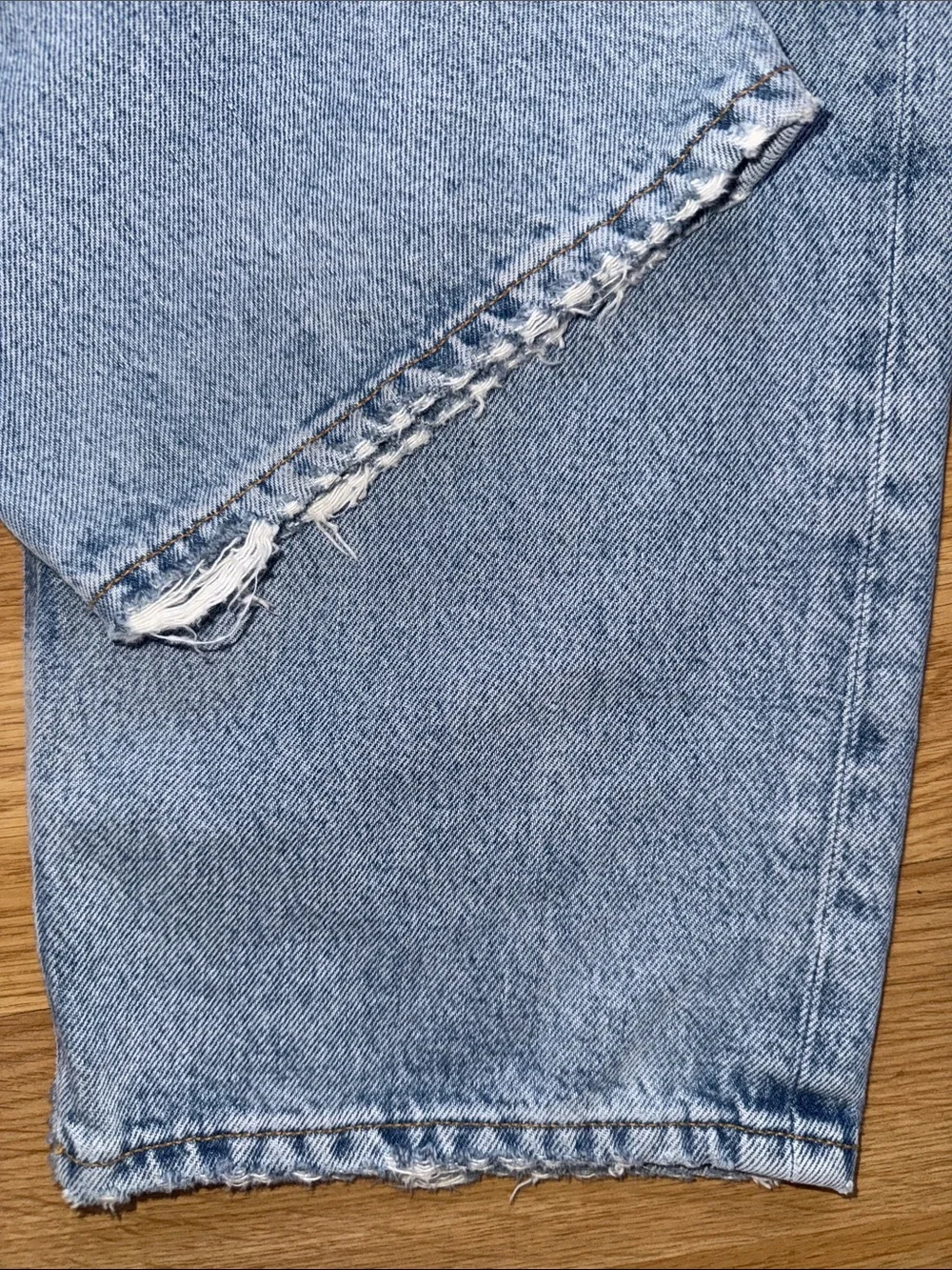 AGOLDE Light Blue Wide Cropped Straight-Leg Denim Jeans Size 29 Buttonfly - Picture 5 of 6